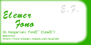 elemer fono business card